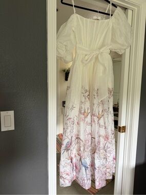 Zimmermann White Floral & Bird Print 2021 collection size 1